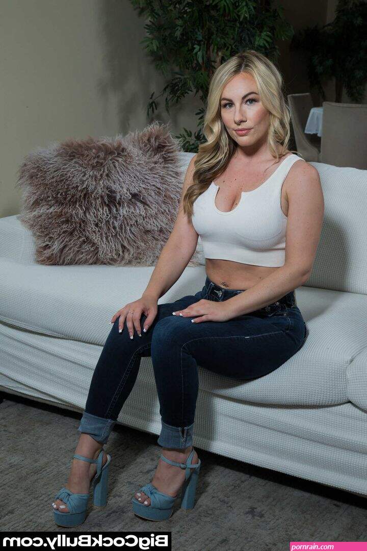 Busty Blonde MILF Bunny Madison fucks her sons bully and begs for his load on her face photo set