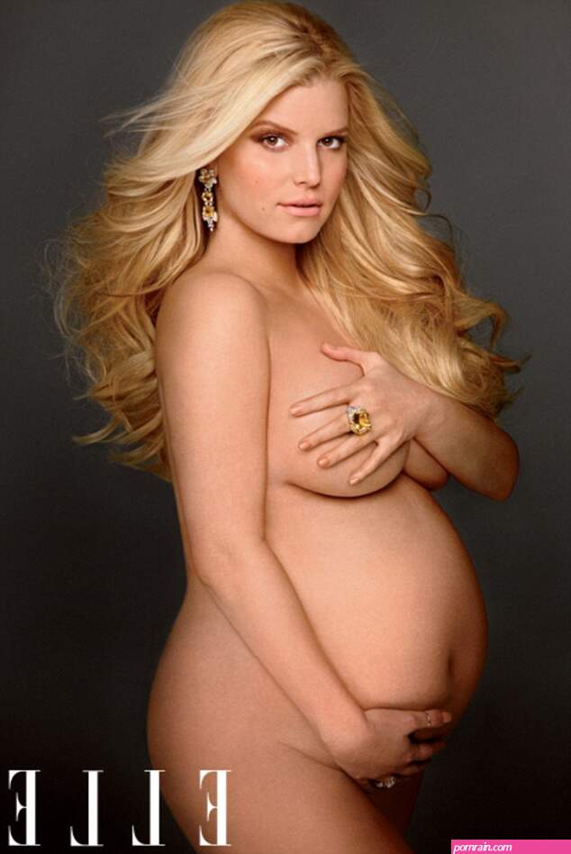 Jessica Simpson nude: Singer shows off baby bump on cover of Elle magazine