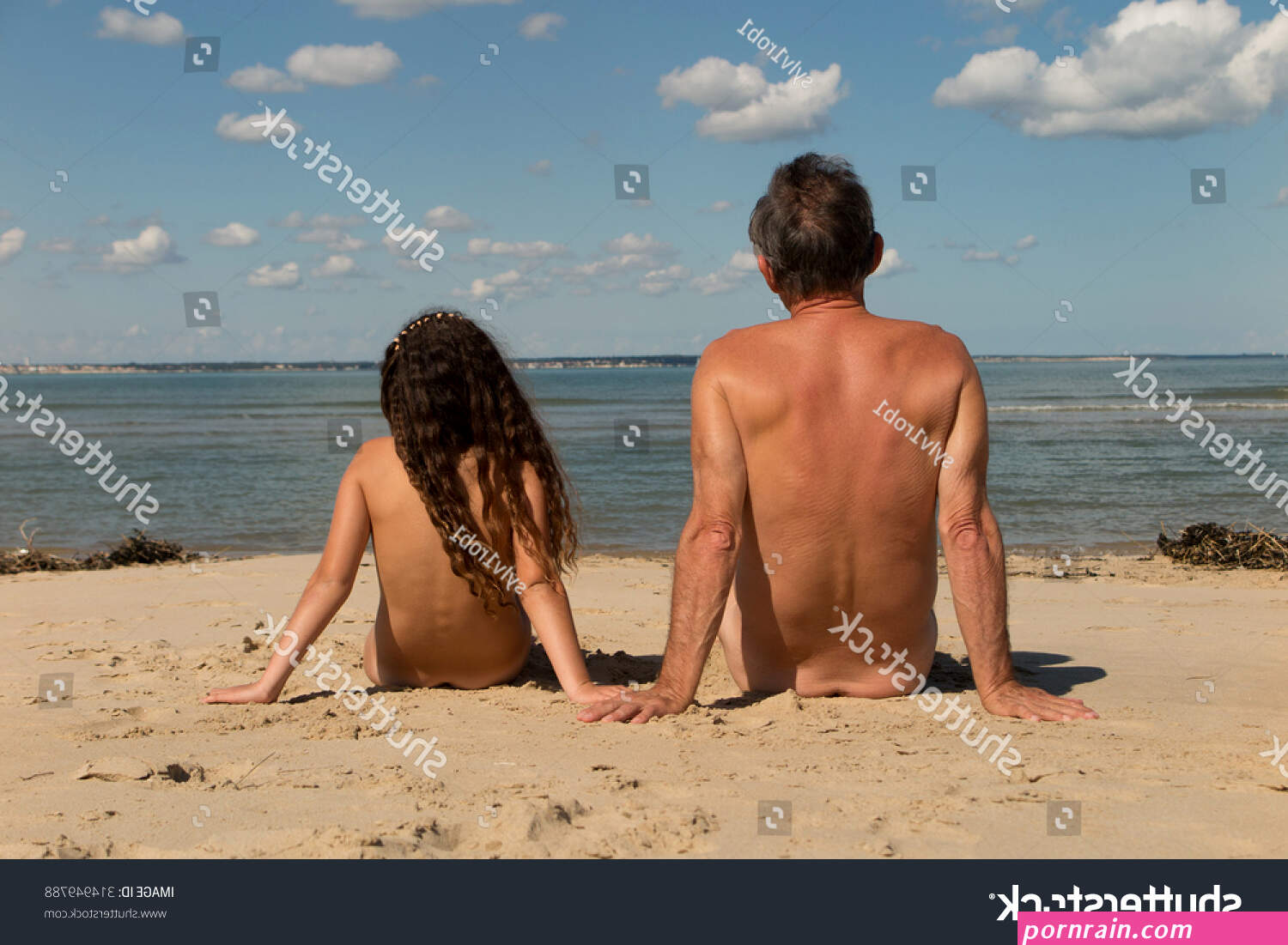 Naked Family Sitting On Beach Stock Photo 314949788
