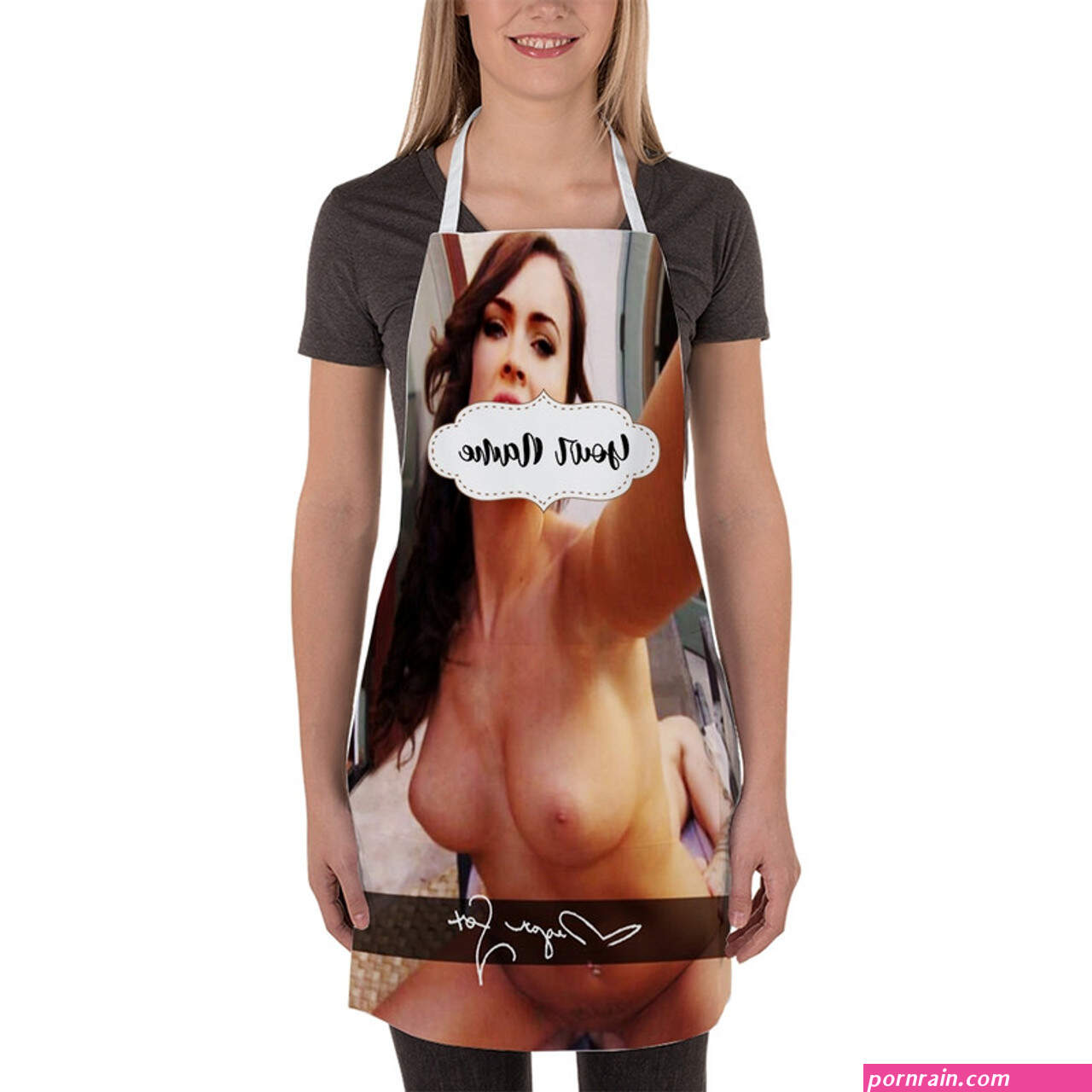 Pastele Megan Fox Nude Custom Personalized Name Kitchen Apron