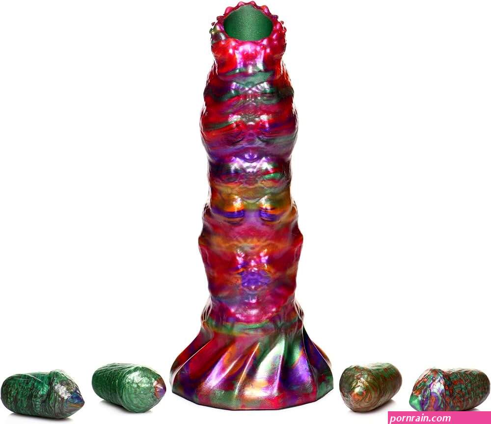 : CREATURE COCKS Larva Silicone Ovipositor Dildo wEggs for Men Women Couples. Textured Tunnel for Eggs. Fantasy Alien-Themed Dildo. Suction Base Harness Compatible. 5 Piece Set Multi-Colored. : Health