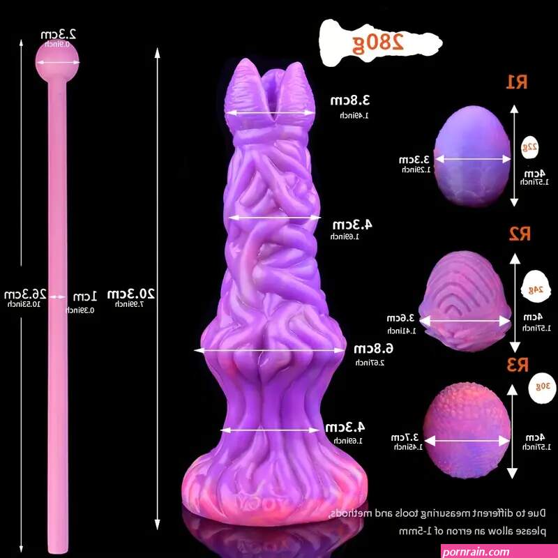 Luminous Ovipositor Dildo Sex Toy 6 Eggs Silicone Monster