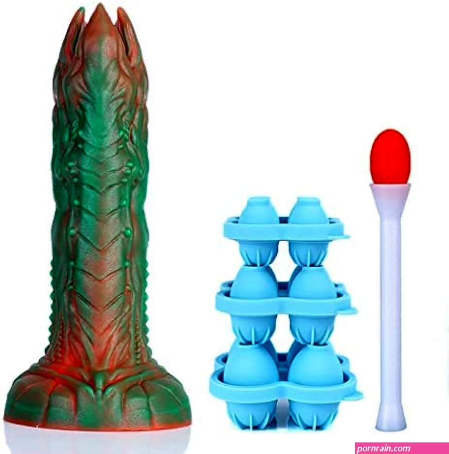 Nothosaur Audrey II Ovipositor Dildo Egg-Laying Dildos Synthetic Sex Toys Gelatin Eggs Scatterers Platinum Silicone Oviposition with Egg Models and Booster Egg Layer S 6.7 Inch Rainforest Green :.au: Health Household