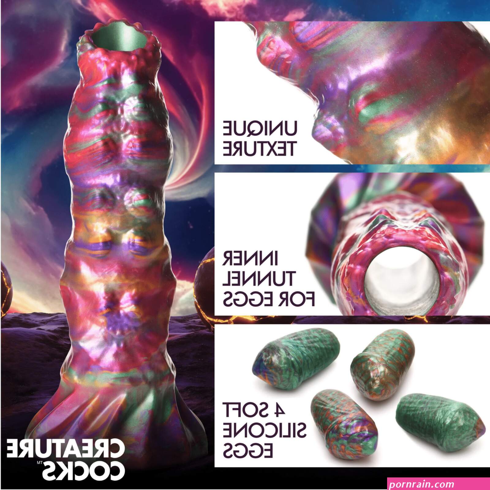 Creature Cocks Larva Ovipositor Dildo with Eggs