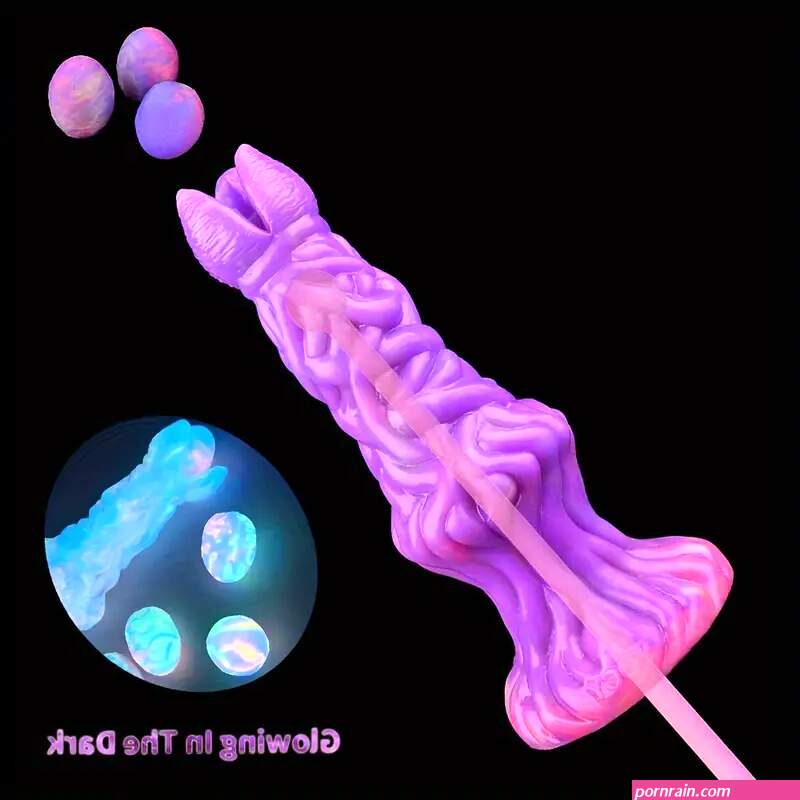 Luminous Ovipositor Dildo Sex Toy 6 Eggs Silicone Monster