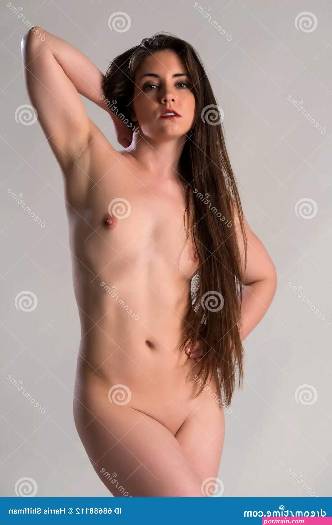Petite nude brunette stock photo. Image of girl naked