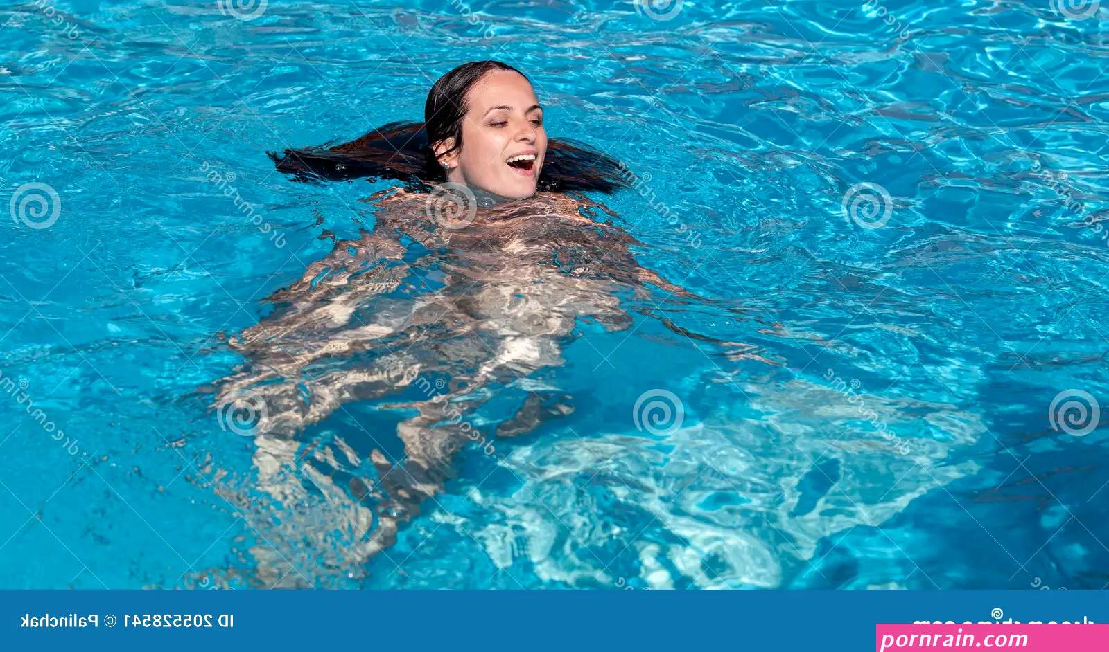 Nude Woman in Swimming Pool Stock Image