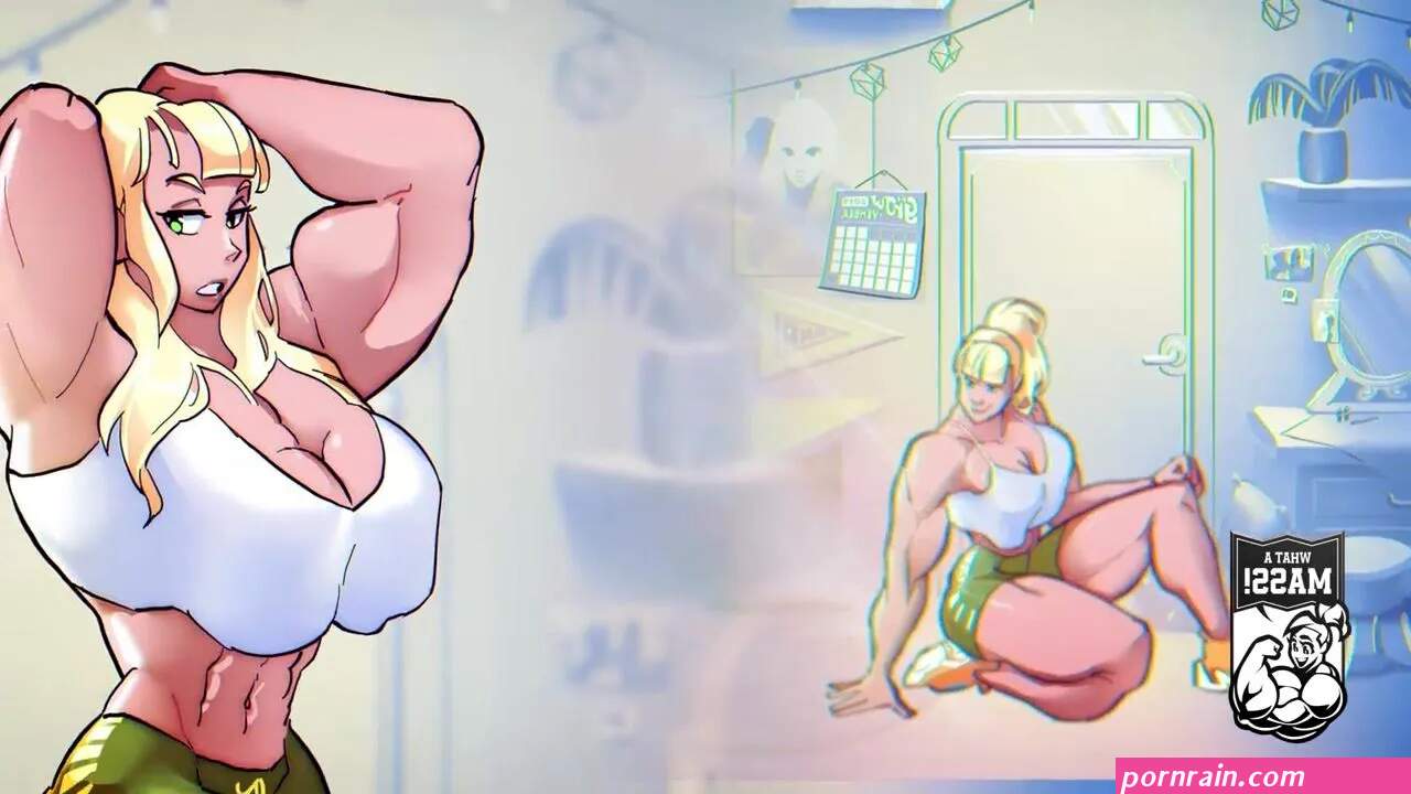 30 Days of Female Muscle Growth Animation DUBBED Giantess Muscles Massive Boobs giant bicep flex