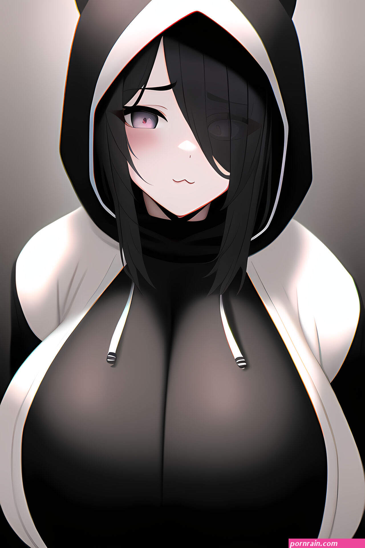 Huge Breasts Cute Gothic Hoodie Girl by ShiroAI0 on DeviantArt
