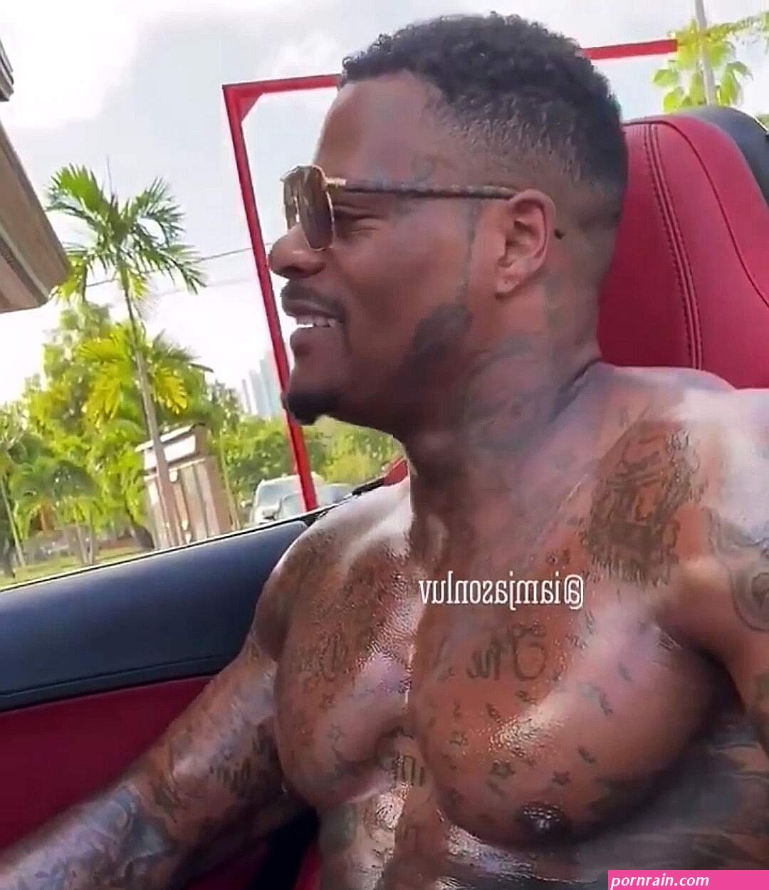 Black muscle guy ordering