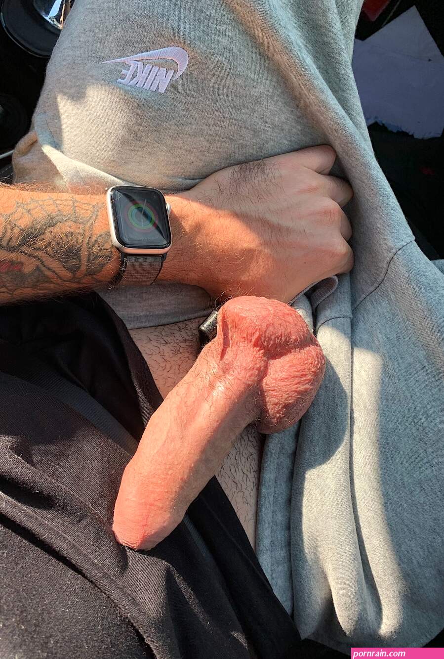 Big cock out of sweatpants
