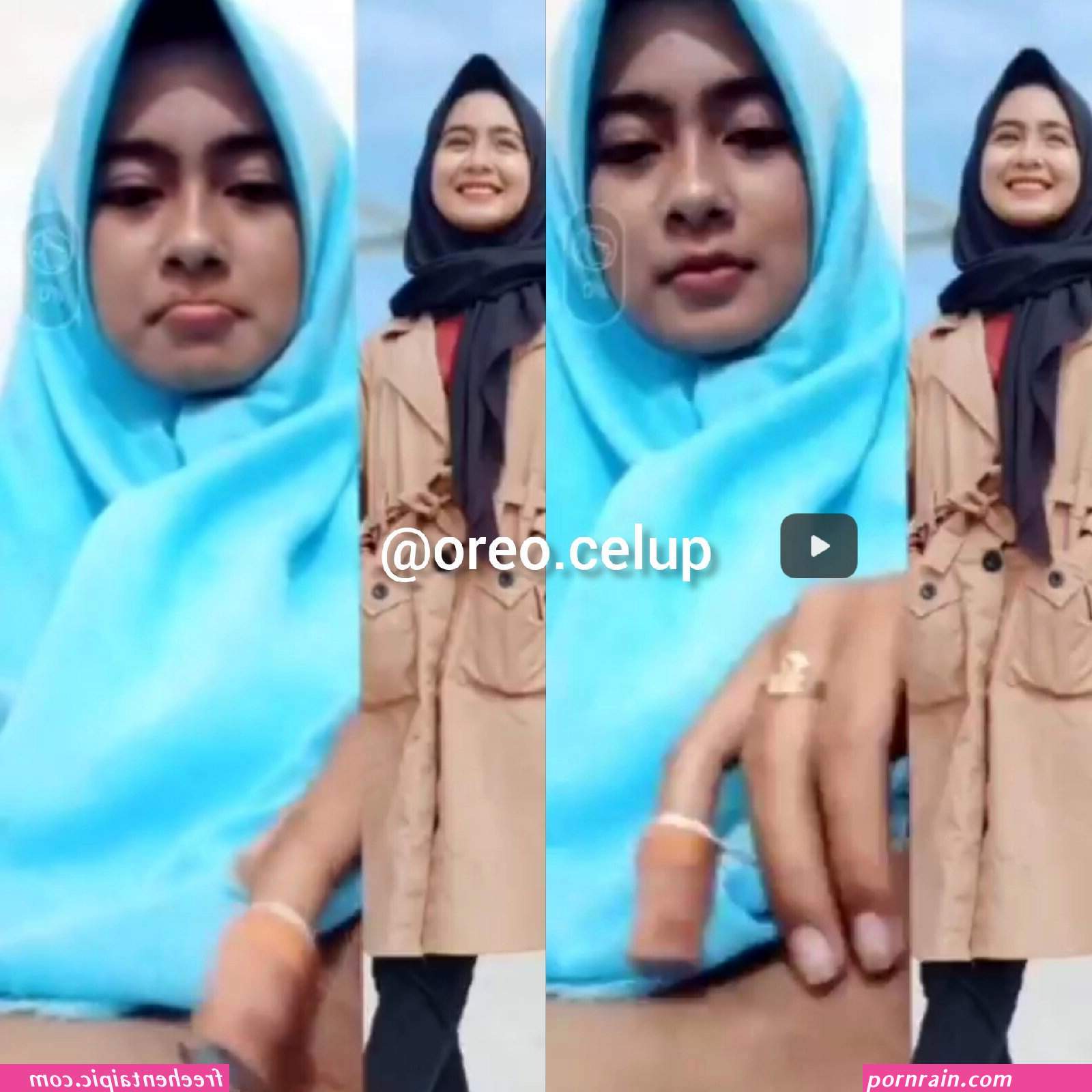 jilbab biru porn