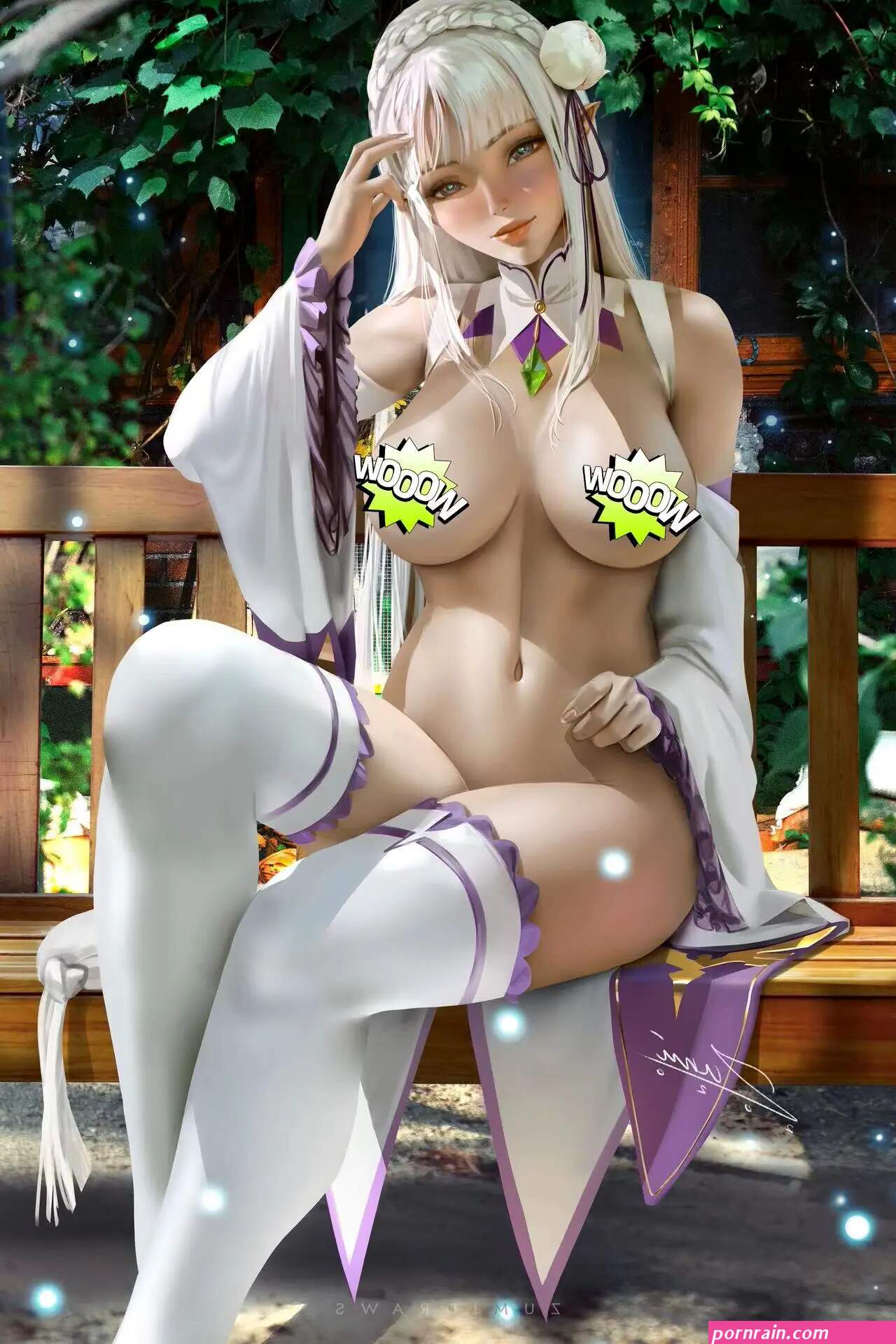 Game Re: Zero Lost in Memories Bride Emilia Big Boobs Anime Sexy Girl Print Canvas HD Poster Living Room Bedroom Handing Picture
