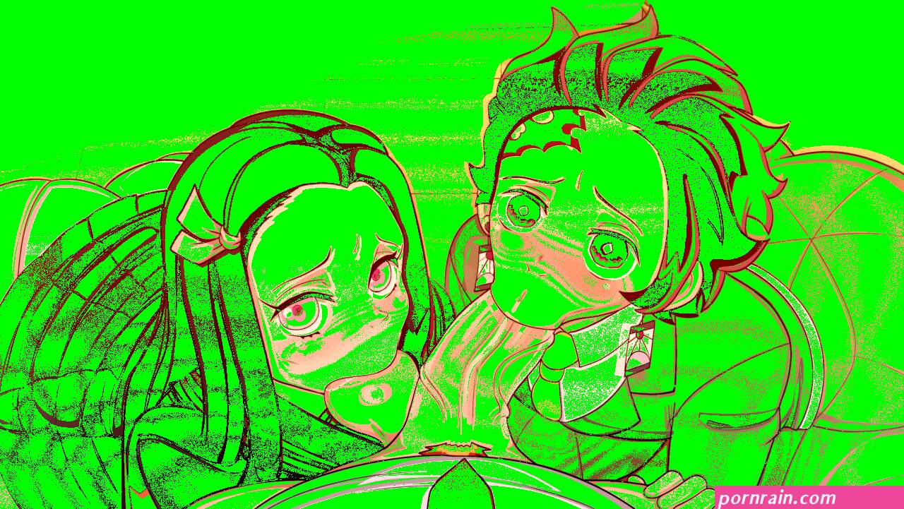 explicit artist:blackwhiplash nezuko kamado demon slayer 1girl 2boys animated ass bisexual bisexual male black hair brother and sister fellatio gif hentai highres huge ass looking at viewer loop multiple boys oral penis