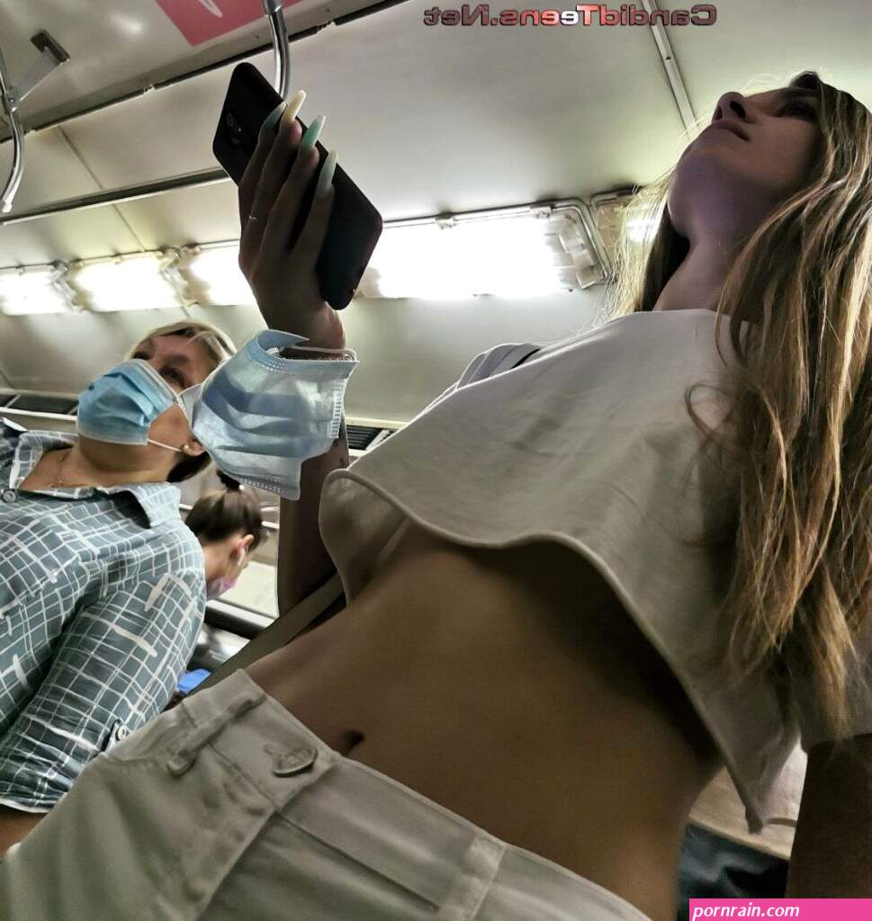 Sexy candid girl tight bra under crop top