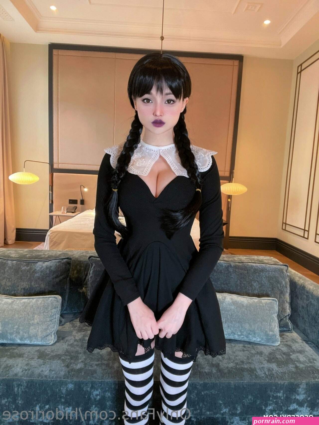 Model Hidori Rose hidorirose in cosplay Wednesday Addams from The Addams Family