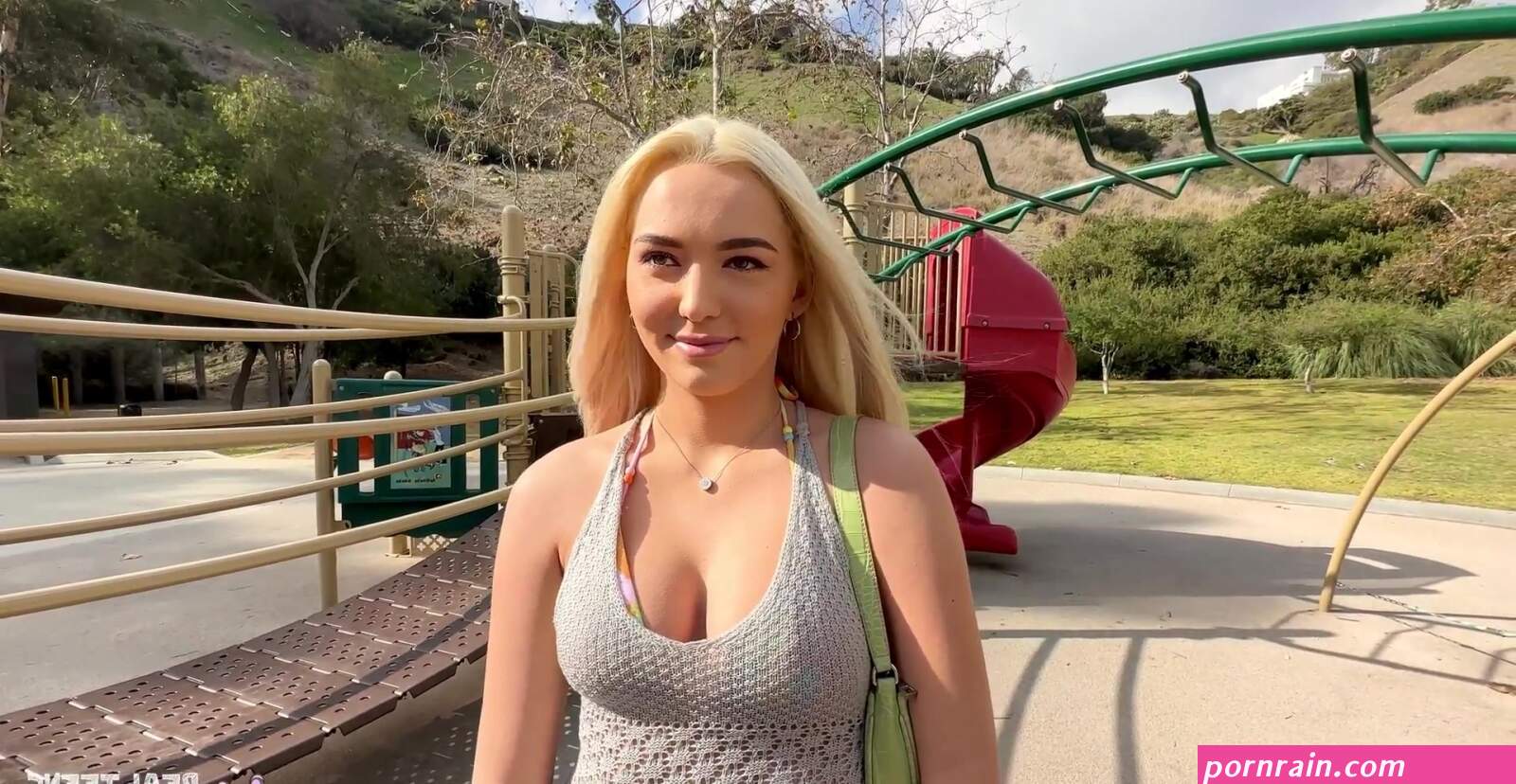 Blonde sweetie Blair Hudson sucks and rides a dick in the...