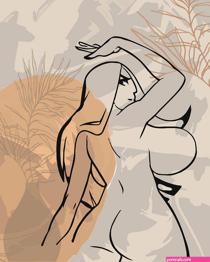 Big boobs an booty cartoon character line art sexy girl print naked woman drawing ass story Drawing by Mounir Khalfouf