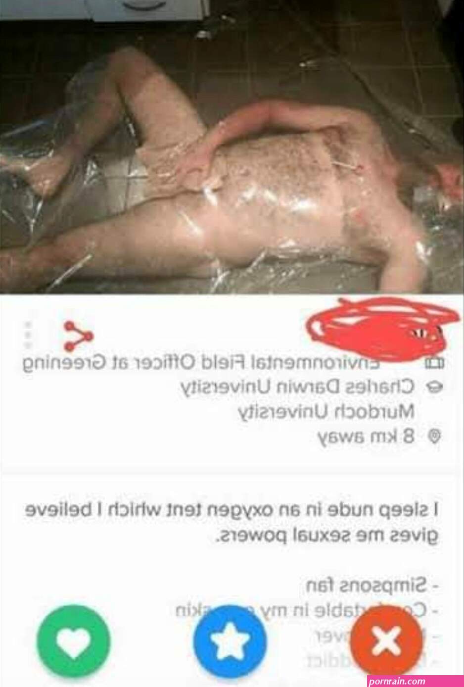 Four Finger Discount on X: Give this man the 10000! Tinder nude Showerthoughts sexy