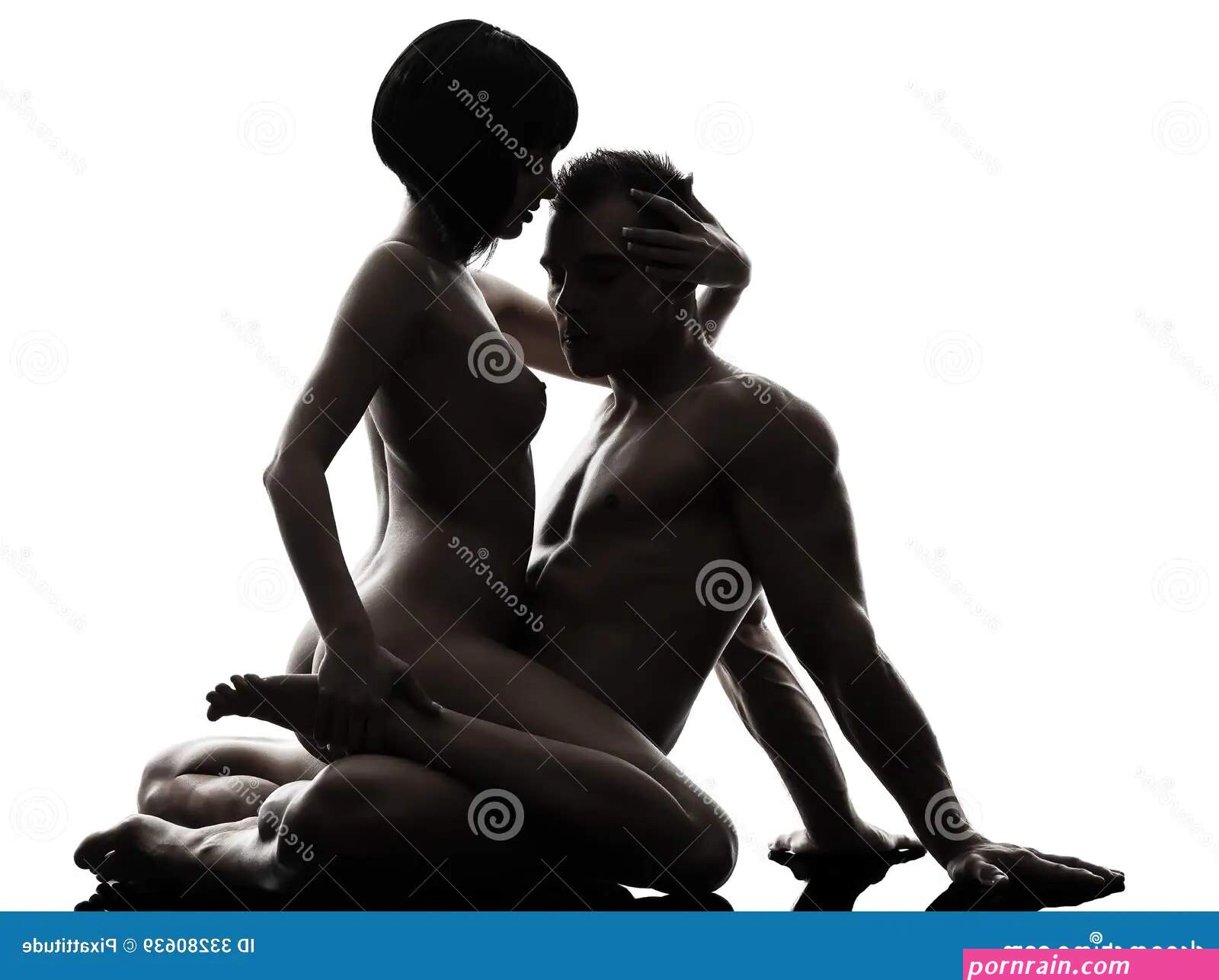 Couple Sexual Kamasutra Love Activity Silhouette Stock Image