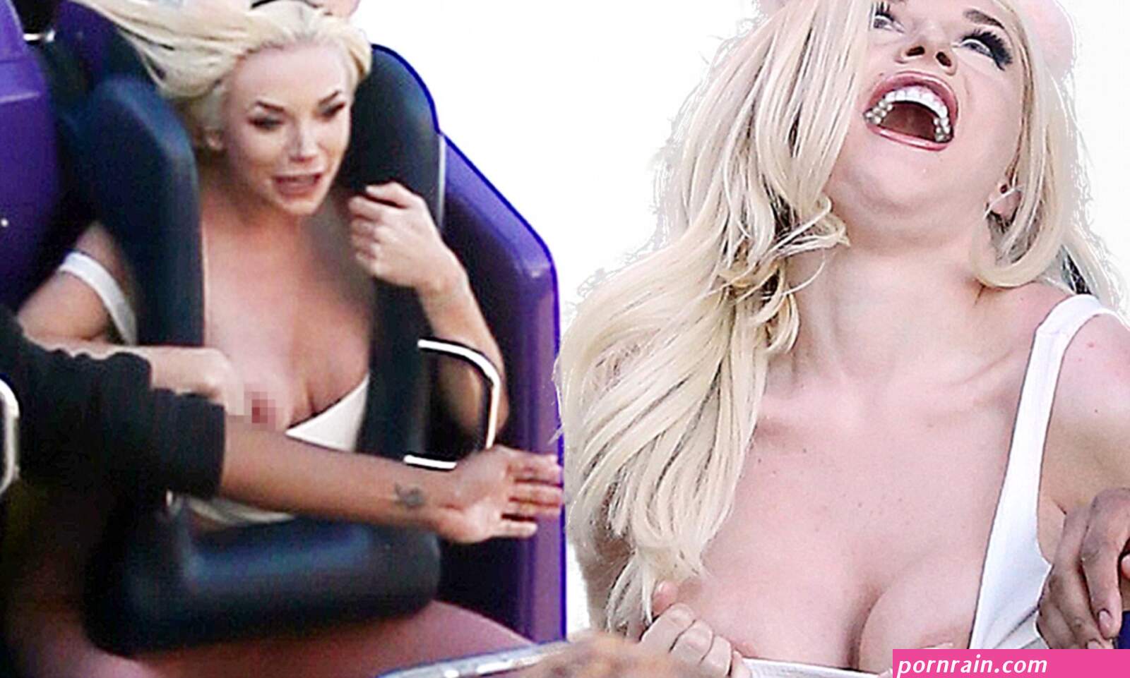 Courtney Stodden busts out of her top on Disneyland ride