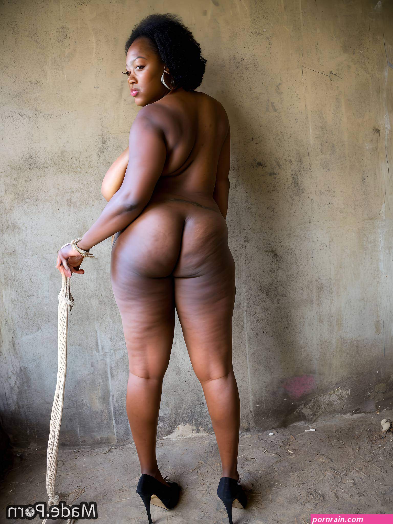 Porn image of 20 black african nude seductive big hips woman created by AI