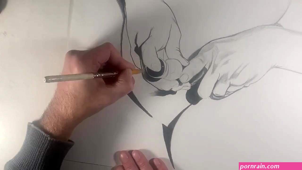 Pencil Sketch of the Hands Full HD Erotic Porn
