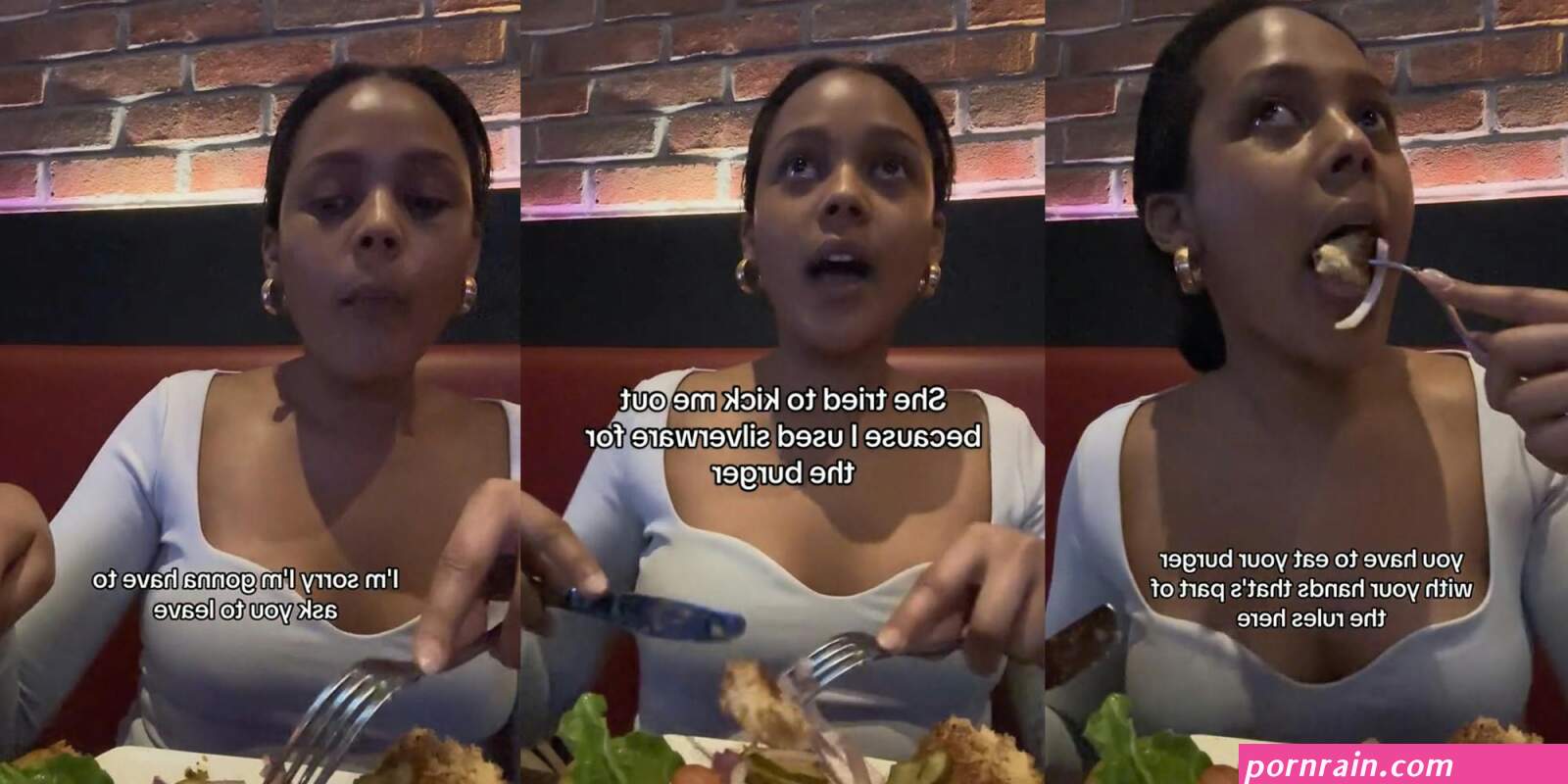 Influencer Chastised For Eating Burger with Silverware