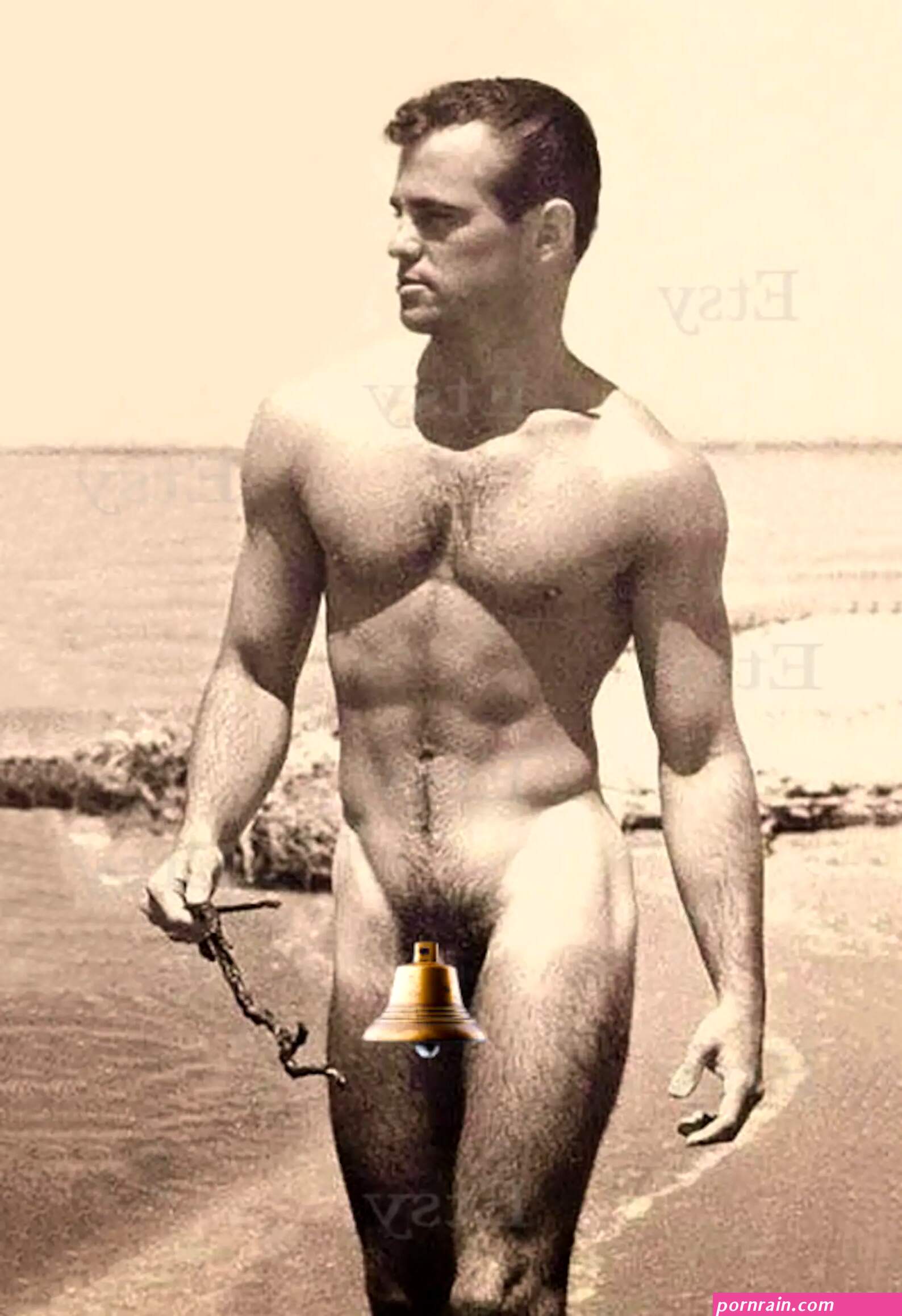 Naked Lifeguard From 50s Vintage Photo 1950s Print Etsy