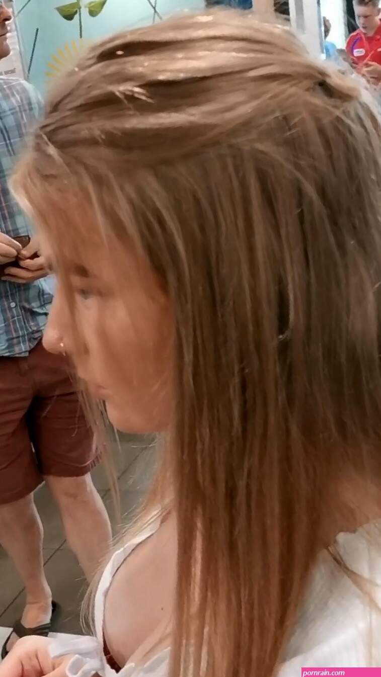 Cute Blonde Teen Cleavage McDonalds