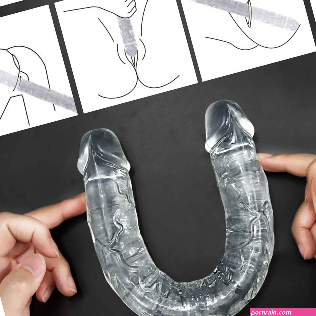 OPK 13 inches Double-ended Clear Jelly Dildo