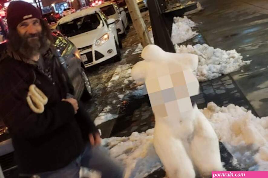 Naked snow sculptures appear on streets of B.C. city