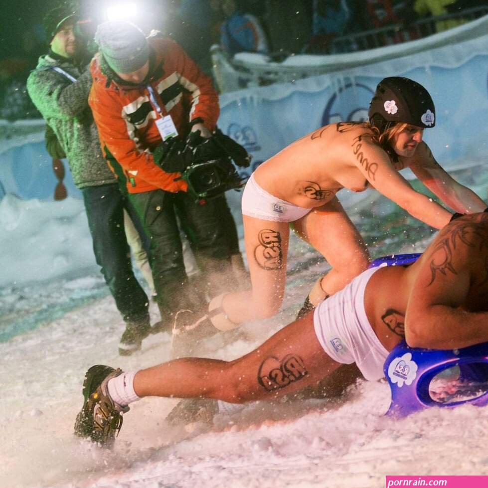 German Resort Hosts Naked Snow Sledding Competition
