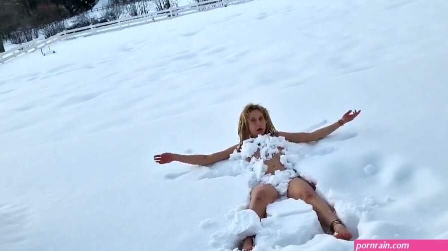 Naked snow angel