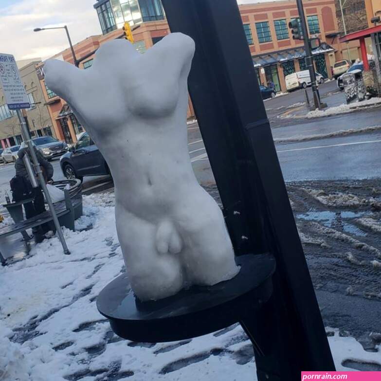 Naked snow sculptures appear on streets of B.C. city