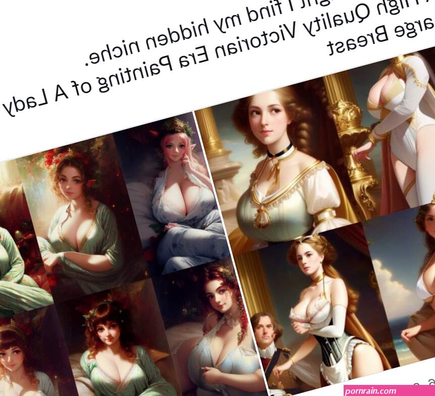Never thought I find my hidden niche. A High Quality Victorian Era Painting of A Lady With Large Breast