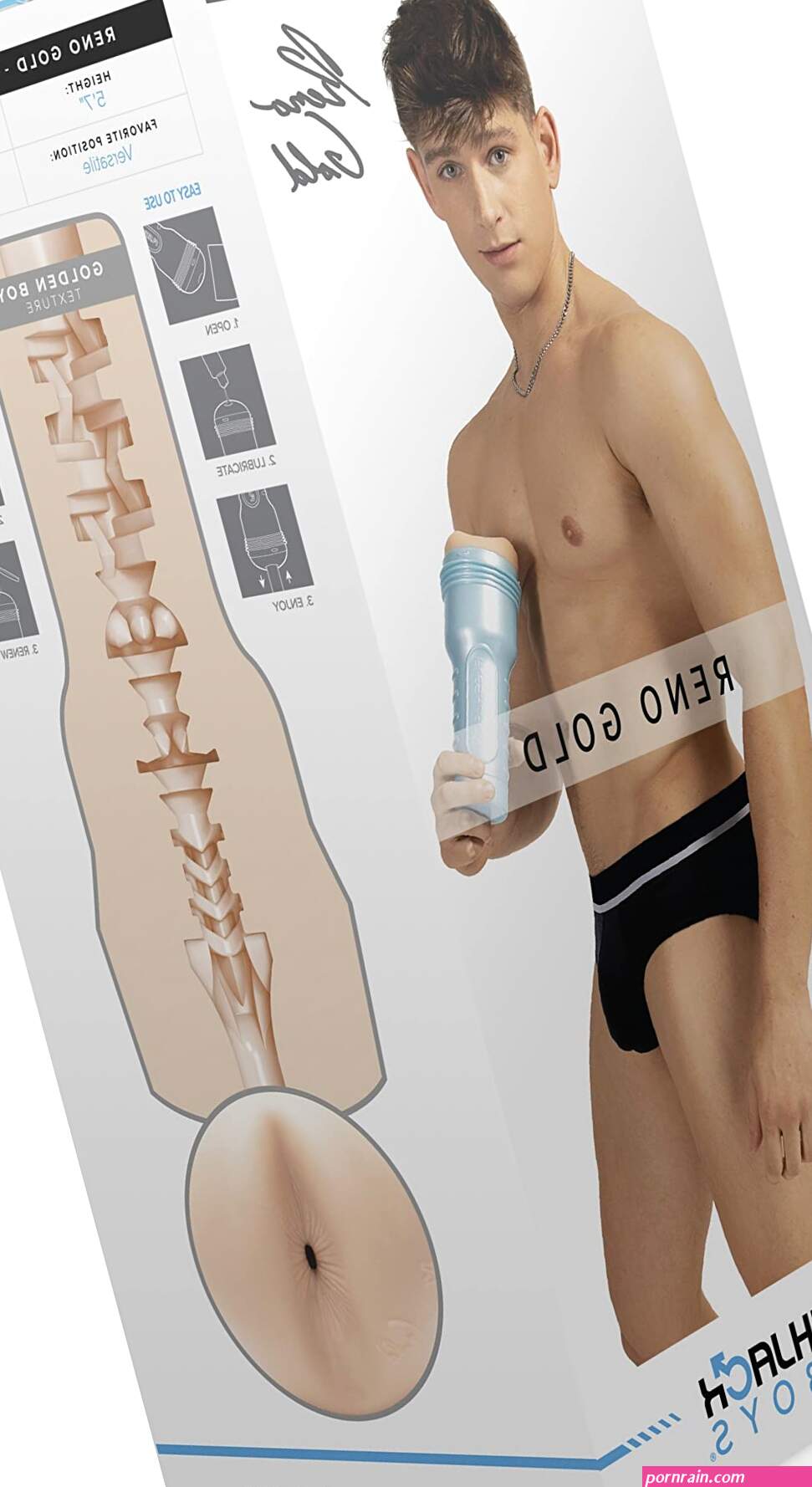 Premium Fleshjack Realistic Masturbator Reno Gold Golden Boy Realistic Fleshlight Mens Sex Toys and Adult Toys : Amazon.co.uk: Health Personal Care