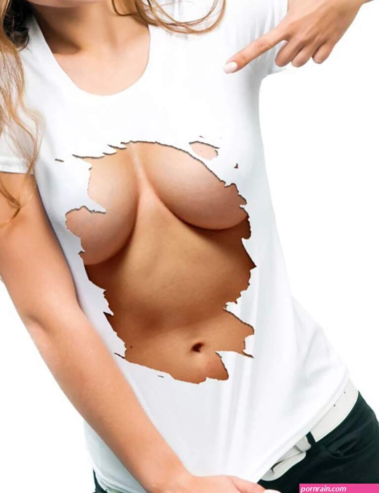 Womens Sexy Big Boobs Printed Short Sleeve Tee Shirt Tops Crew Neck Cute 3D Boob Summer T Shirts Plus SizeA-4XL