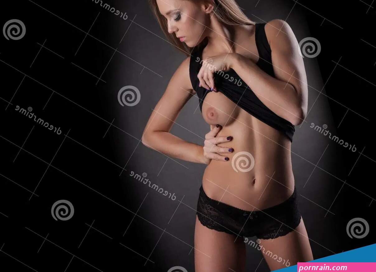 Young Girl Showing a Naked Tit Stock Photo