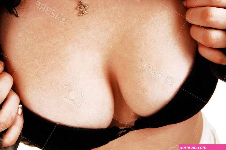 A Closeup Shot Of The Chest Of A Young Woman In A Black Bra And Whiteshorts Showing Her Nice Boobs Over White Stock Photo Picture and Royalty Free Image. Image 17277195.