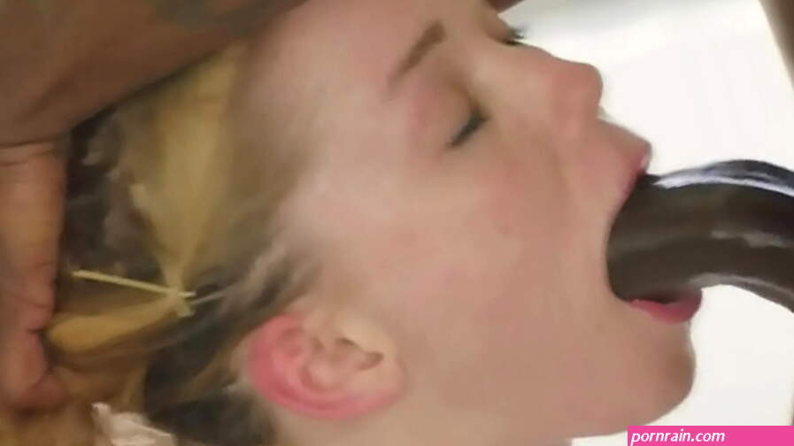Blond deepthroat Black