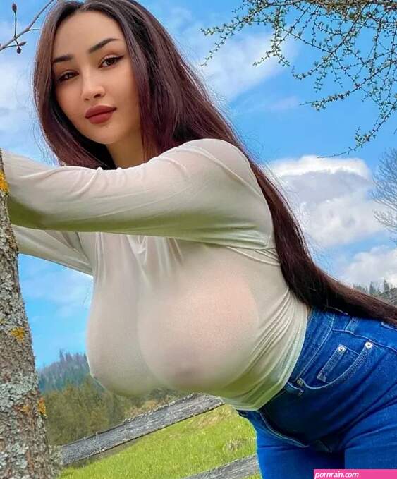 45 hot busty babe in see through shirt marvelous big tits sb47