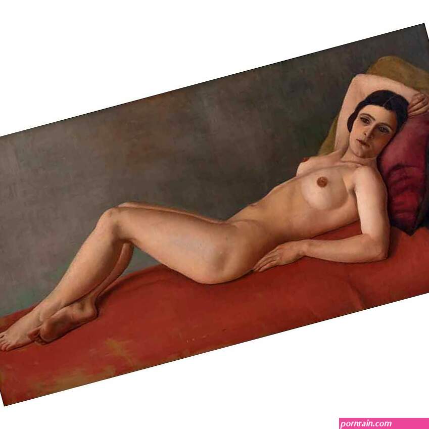 NGEL ZRRAGA Mujer desnuda acostada sobre silln rojo Sin firma leo sobre tela 62 x 117 cm Con certificado