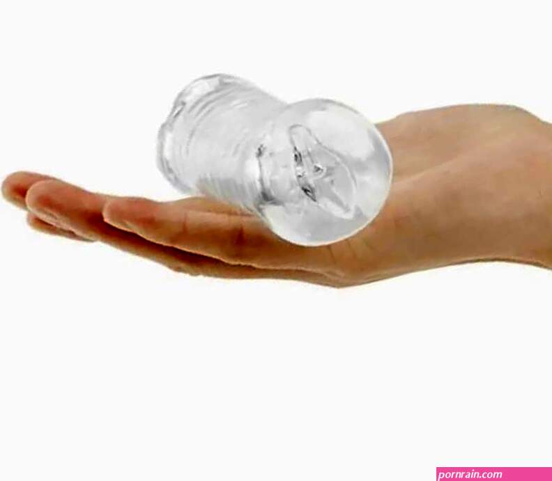 Clear Ribbed Male Masturbator Pocket Pussy Stroker Sleeve DV46683