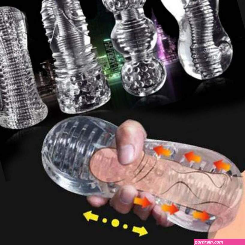 Clear Silicone Realistic Vagina Masturbator Pocket Pussy Stroker Cup Sex Toy