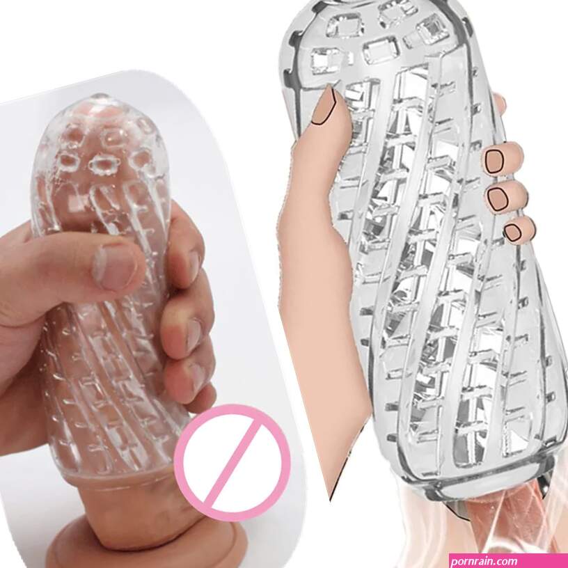 Pleasent Aircraft Cup Male Masturbators Masturbation Device Soft Clear Pocket Pussy Penis Sleeve Training Adult Sex Toys for Men