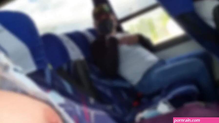 Cumming on bus