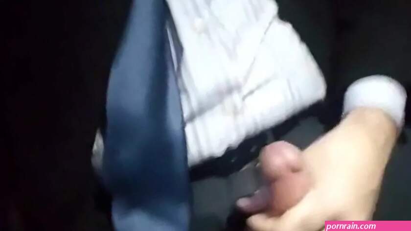 Jerking off on the bus. Big cum shot. Suit 2
