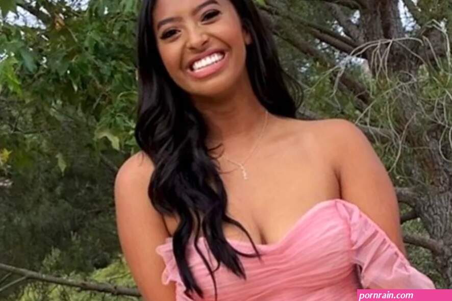 Natalia Bryant shows off her pretty pink prom dress