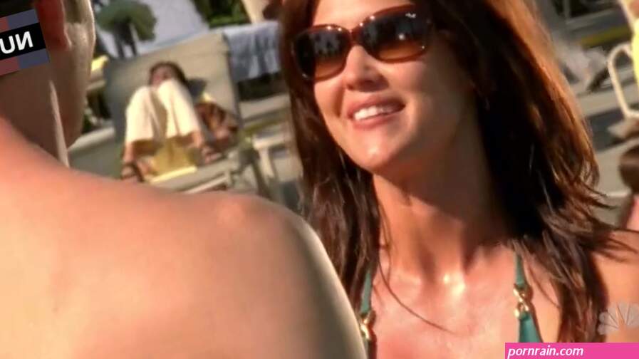 Sarah Lancaster in Green Bikini